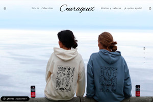 <strong>COURAGEUX www.courageux.es<span></span></strong><i>→</i>